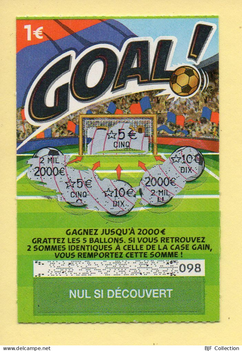 Grattage : GOAL / Emission N° 02 Du Code Jeu 429 (gratté) Trait Rouge - Lottery Tickets