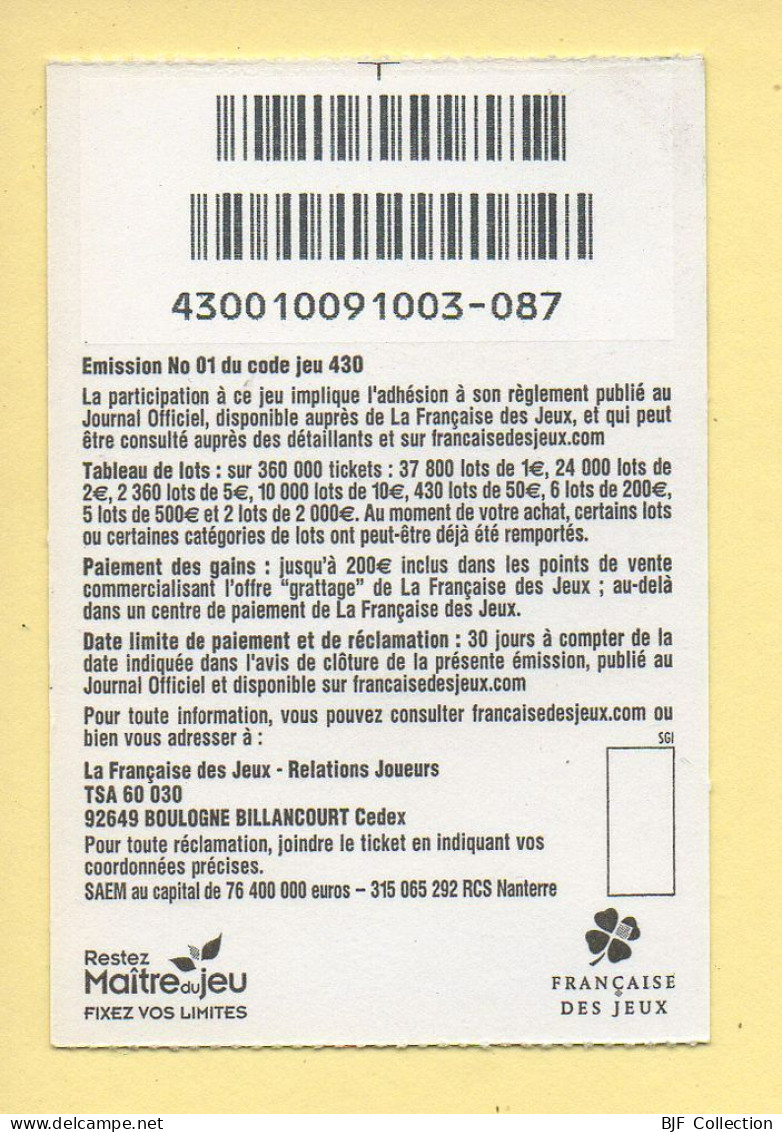Grattage : GOAL / Collections D'hiver / Emission N° 01 Du Code Jeu 430 (gratté) Trait Rouge - Billetes De Lotería