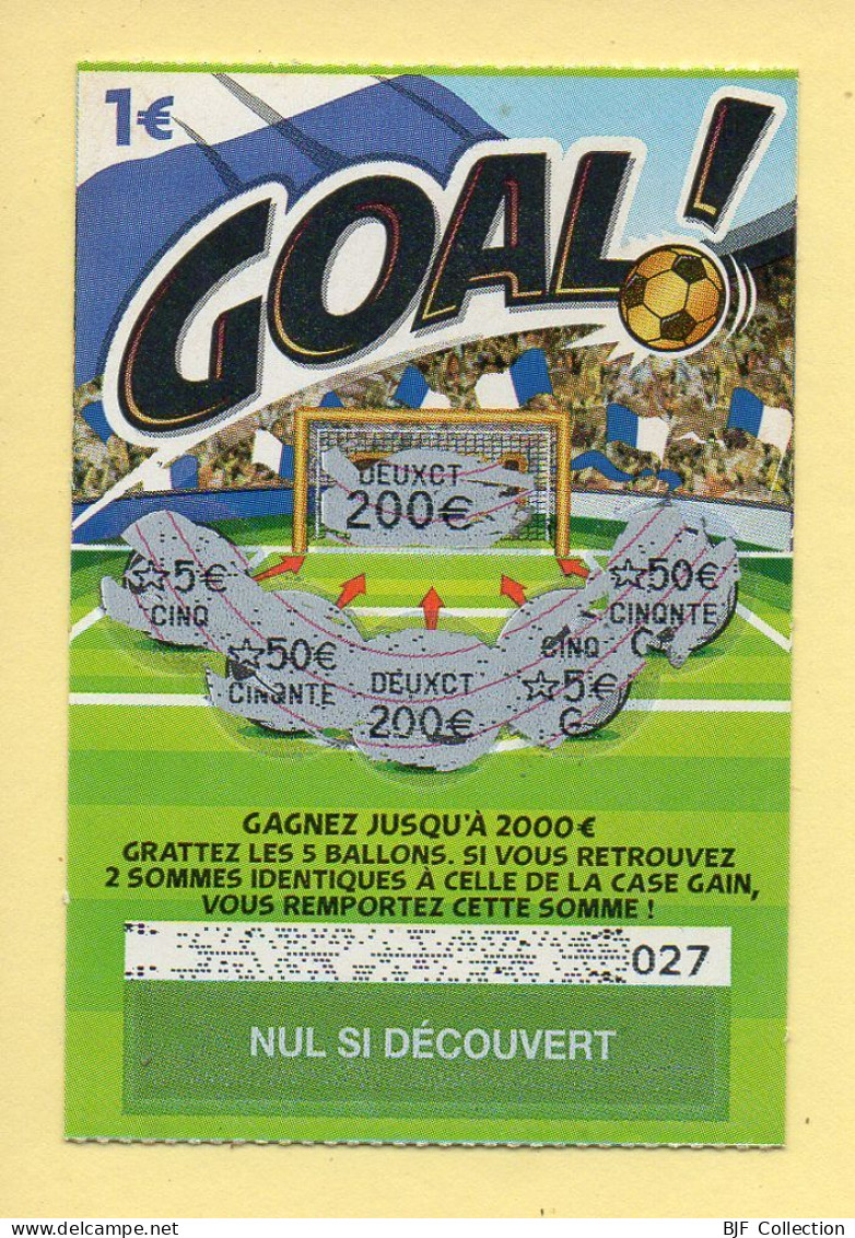 Grattage : GOAL / Emission N° 02 Du Code Jeu 429 (gratté) Trait Rouge - Lottery Tickets