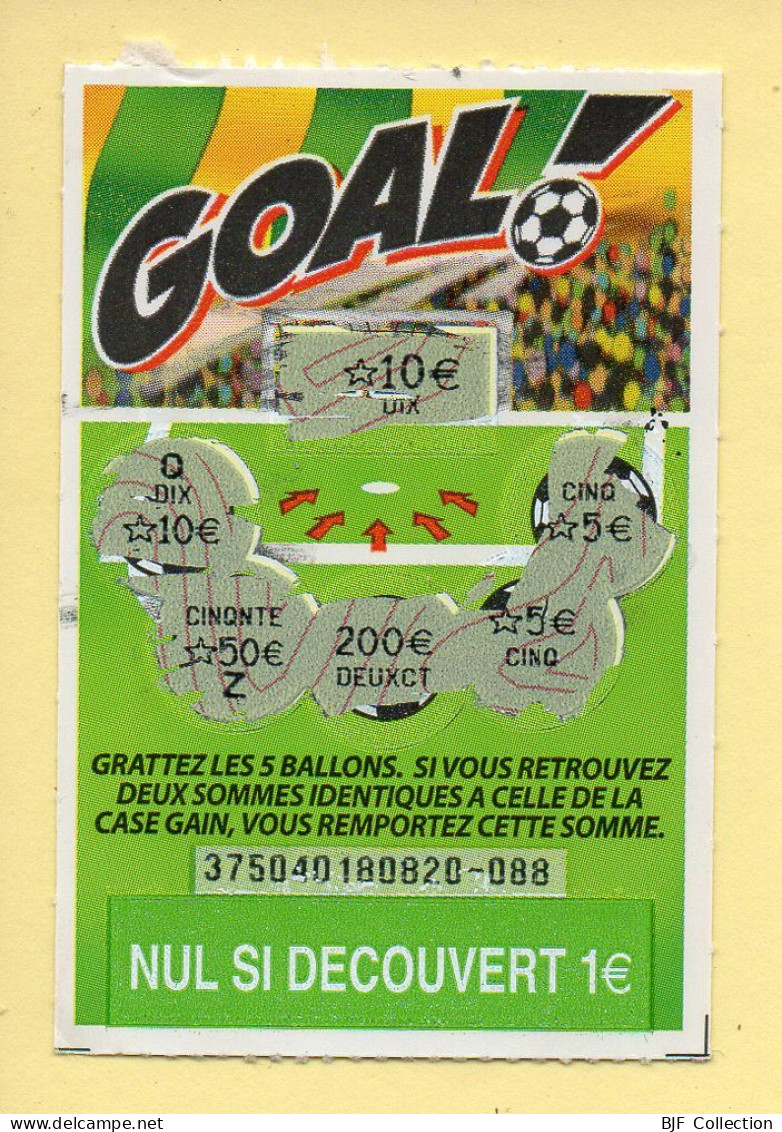 Grattage : GOAL / Emission N° 04 Du Code Jeu 375 (gratté) Trait Rouge - Lottery Tickets