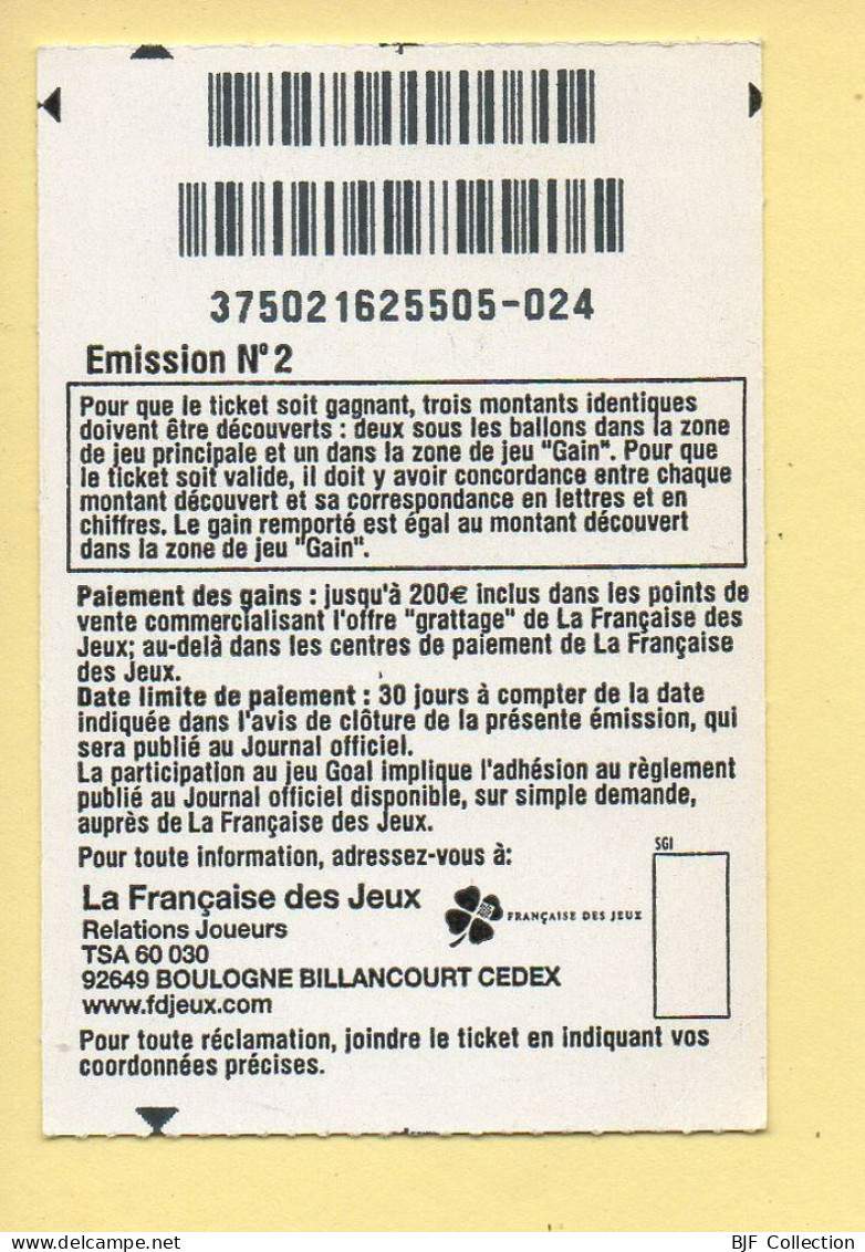 Grattage : GOAL / Emission N° 2 (gratté) Trait Bleu - Lottery Tickets