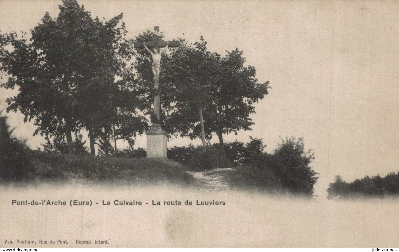 27 PONT DE L ARCHE LE CALVAIRE LA ROUTE DE LOUVIERS CPA BON ETAT - Pont-de-l'Arche