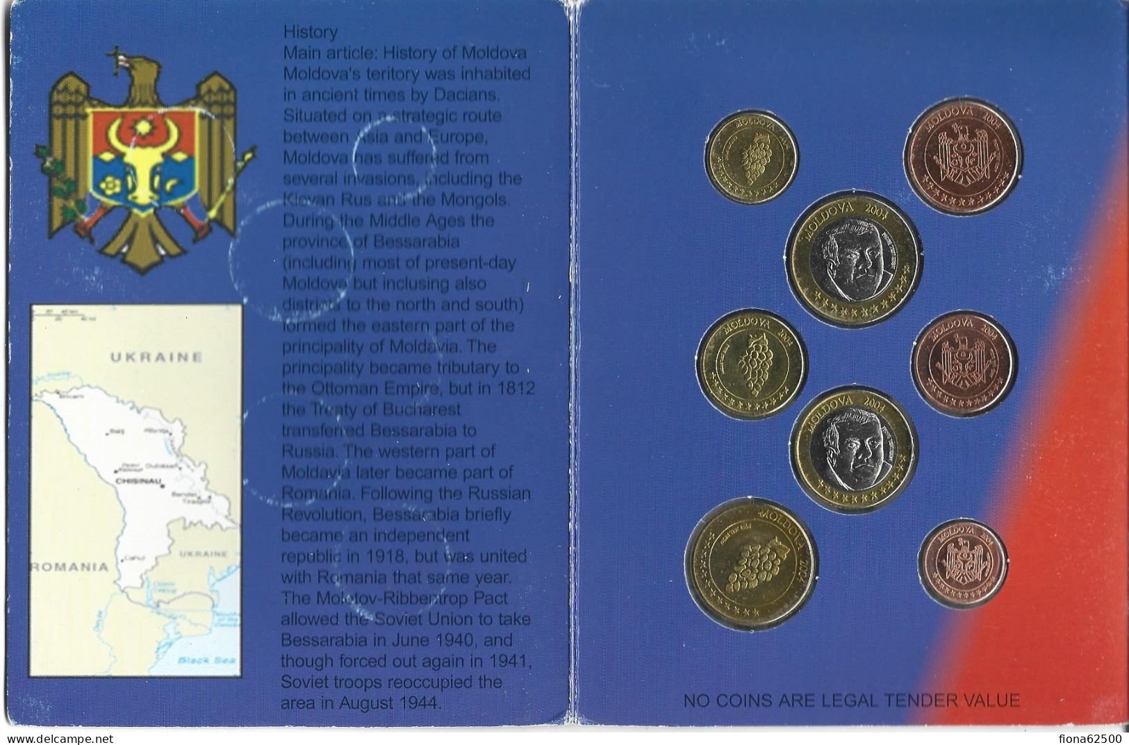 SERIE € ESSAIS 2004 . MOLDAVIE . - Private Proofs / Unofficial