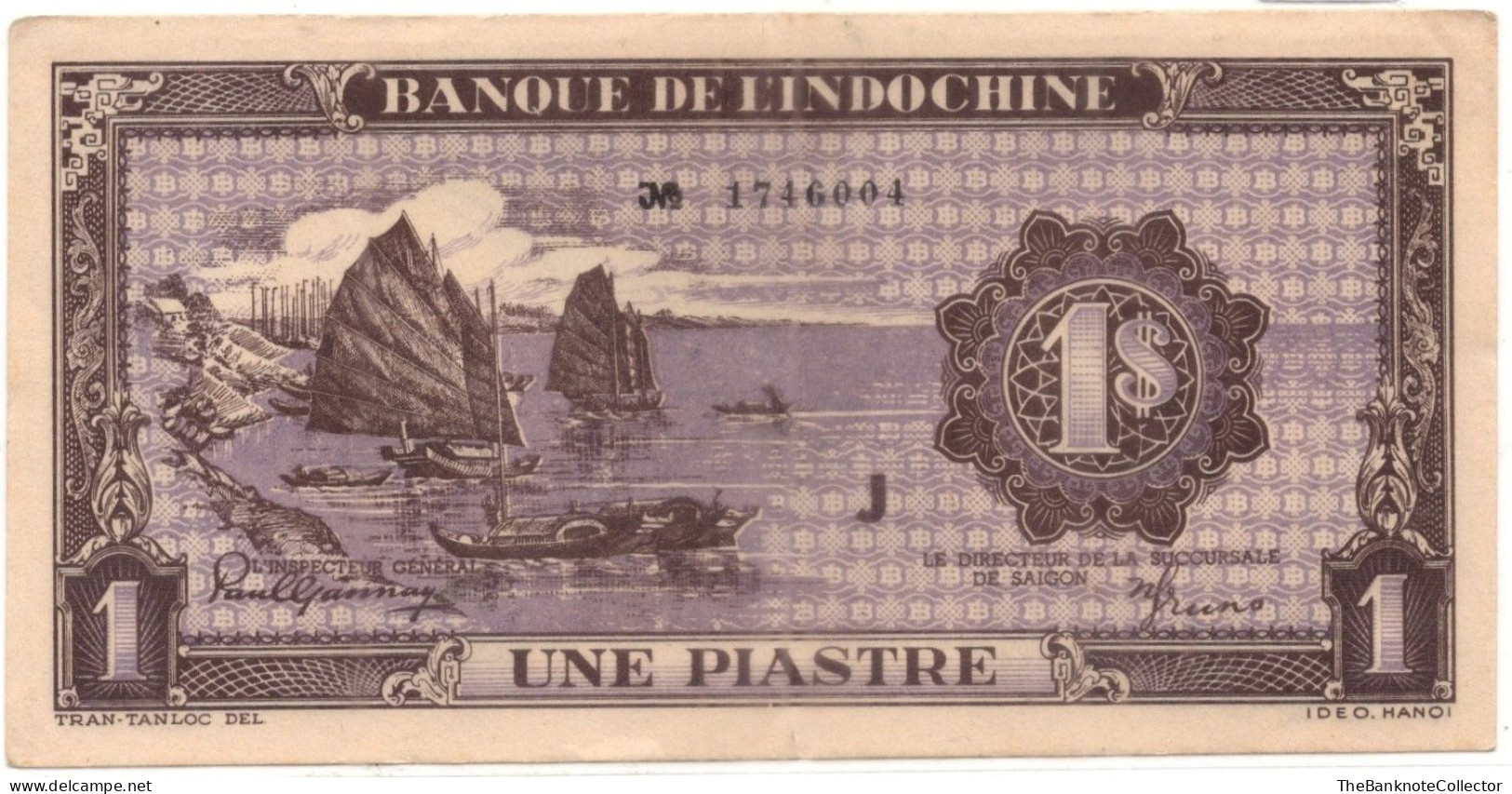 French Indochina 1 Piastres ND 1942 P-60 Extreme Fine - Autres - Asie