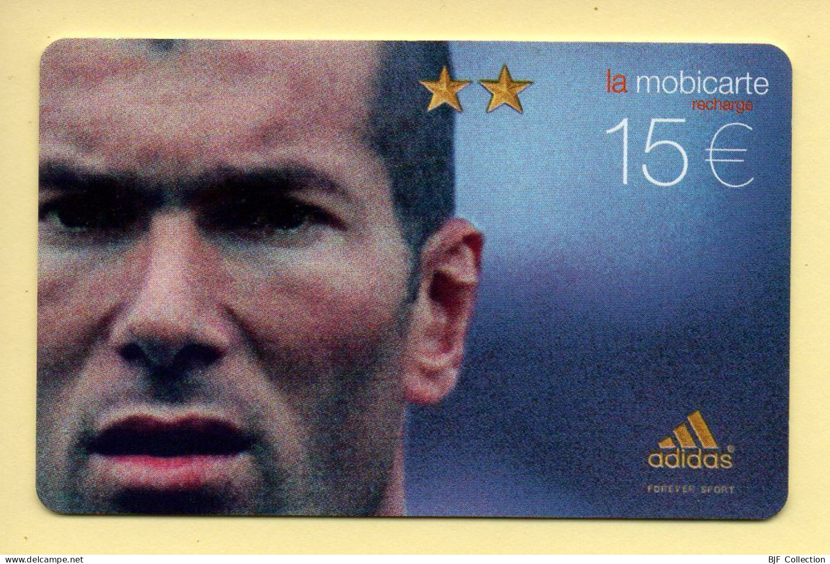 Mobicarte : Zinedine ZIDANE / ADIDAS / Football : Orange : 06/2003 : Recharge 15E (voir Cadre Et Numérotation) - Kaarten Voor De Telefooncel (herlaadbaar)