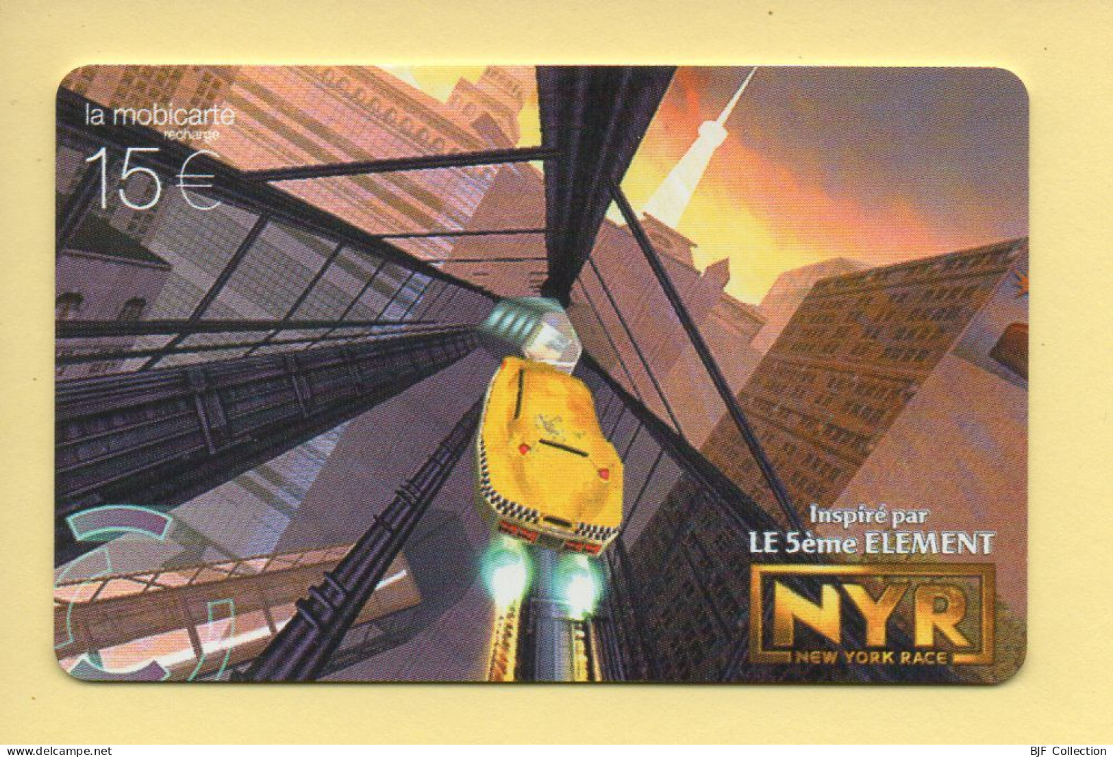 Mobicarte Collector : NEW YORK RACE / LE 5ème ELEMENT : Orange : 06/2003 : Recharge 15 E (voir Cadre Et Numérotation) - Nachladekarten (Refill)