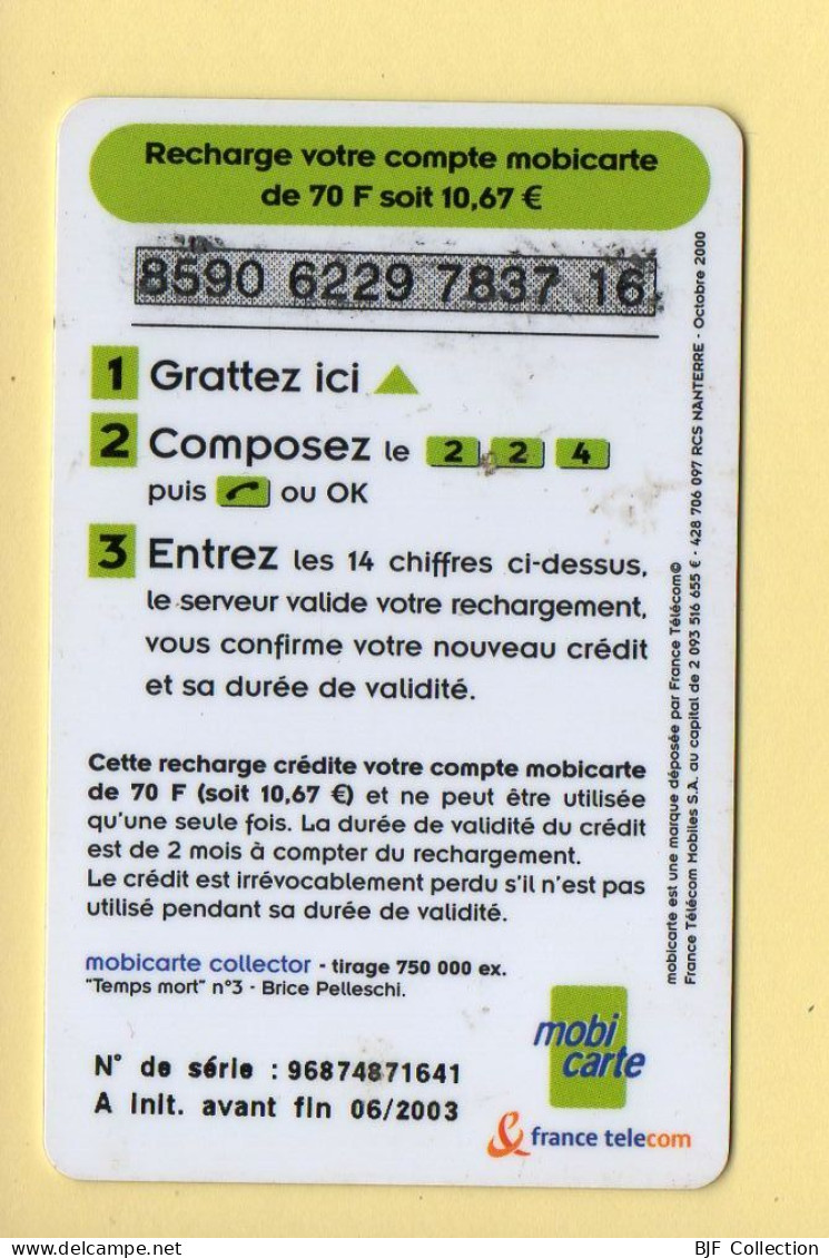 Mobicarte Collector : Puzzle Temps Mort N°3 – Brice Pelleschi / France Télécom / 06/2003 / Recharge 70 - Nachladekarten (Refill)