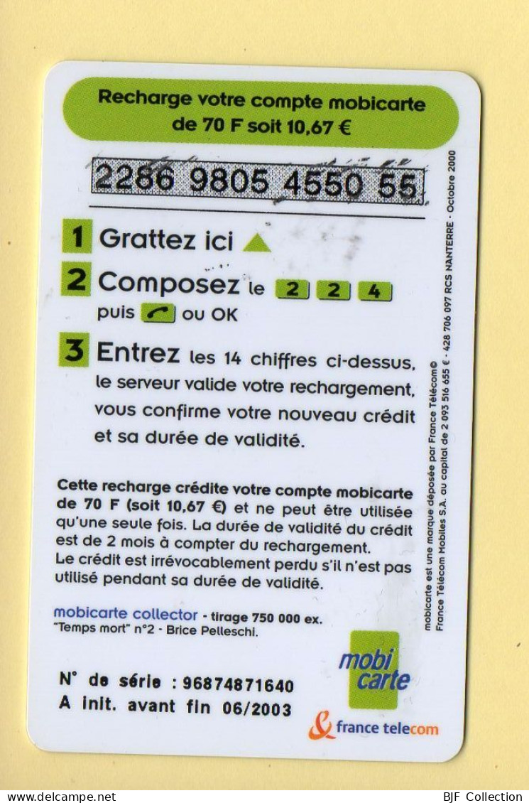 Mobicarte Collector : Puzzle Temps Mort N°2 – Brice Pelleschi / France Télécom / 06/2003 / Recharge 70 - Cellphone Cards (refills)
