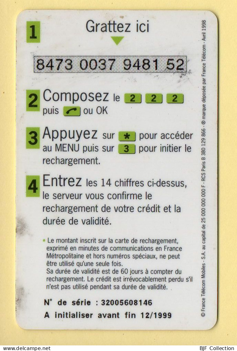 Mobicarte : Recharge 30 Minutes : Itinéris / France Télécom : 12/1999 (voir Cadre Et Numérotation) - Mobicartes