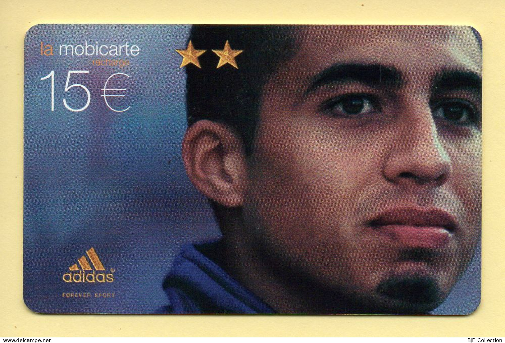 Mobicarte : David TREZEGUET / ADIDAS / Football : Orange : 05/2004 : Recharge 15E (voir Cadre Et Numérotation) - Kaarten Voor De Telefooncel (herlaadbaar)