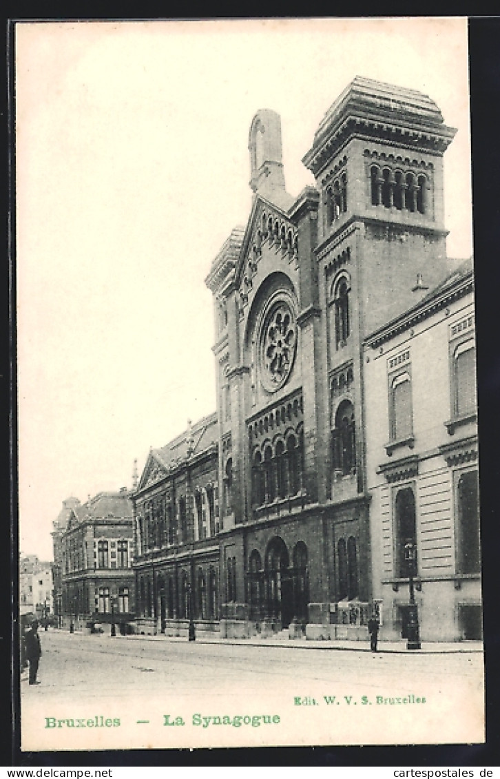 AK Brüssel / Bruxelles, La Synagogue, Strassenpartie An Der Synagoge  - Bruxelles-ville