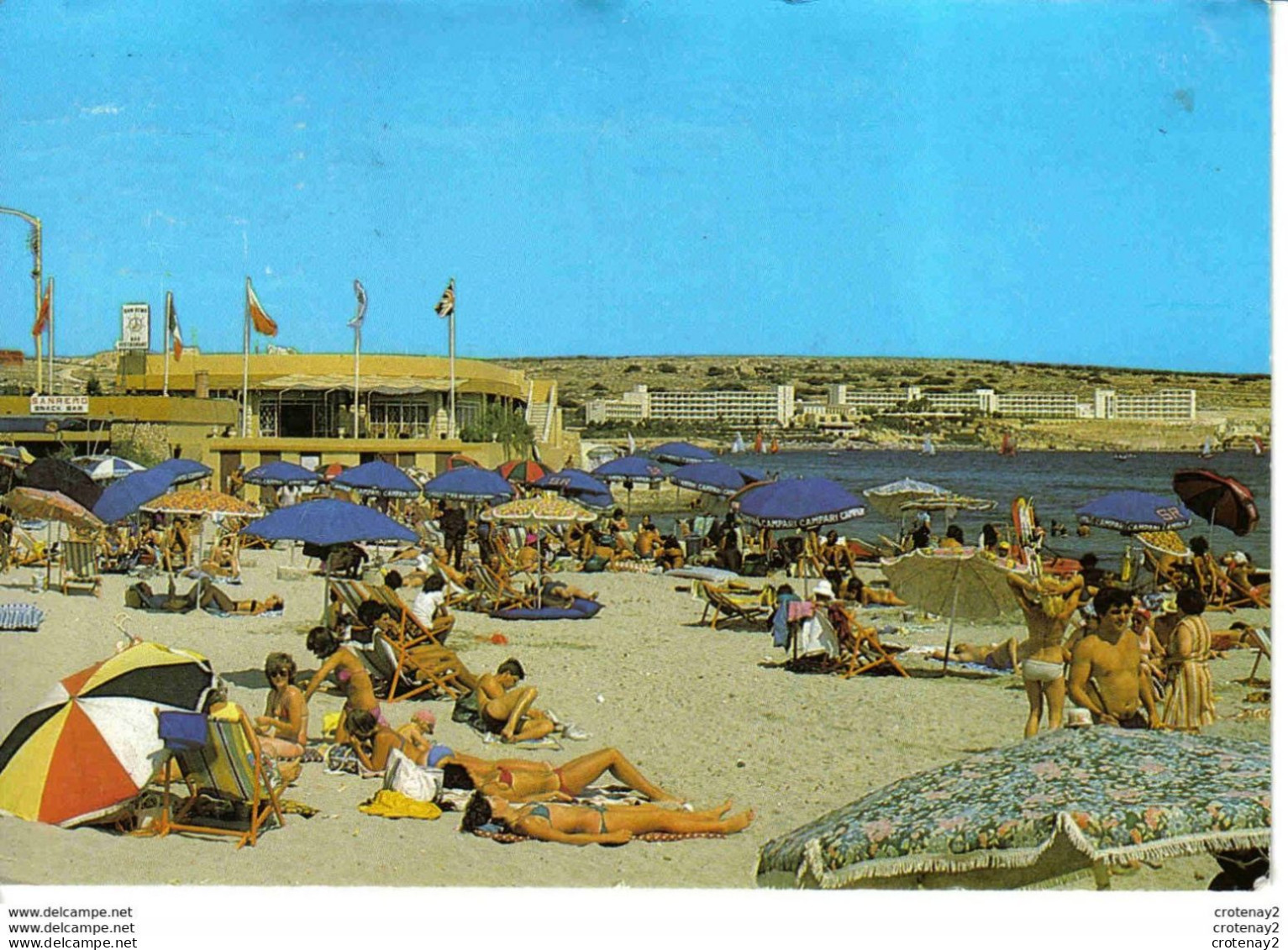 MALTE Malta GHADIRA San Remo Beach Melliena Bay PUB Campari En 1993 VOIR TIMBRE Saut En Hauteur JO 1992 Athlétisme - Malta