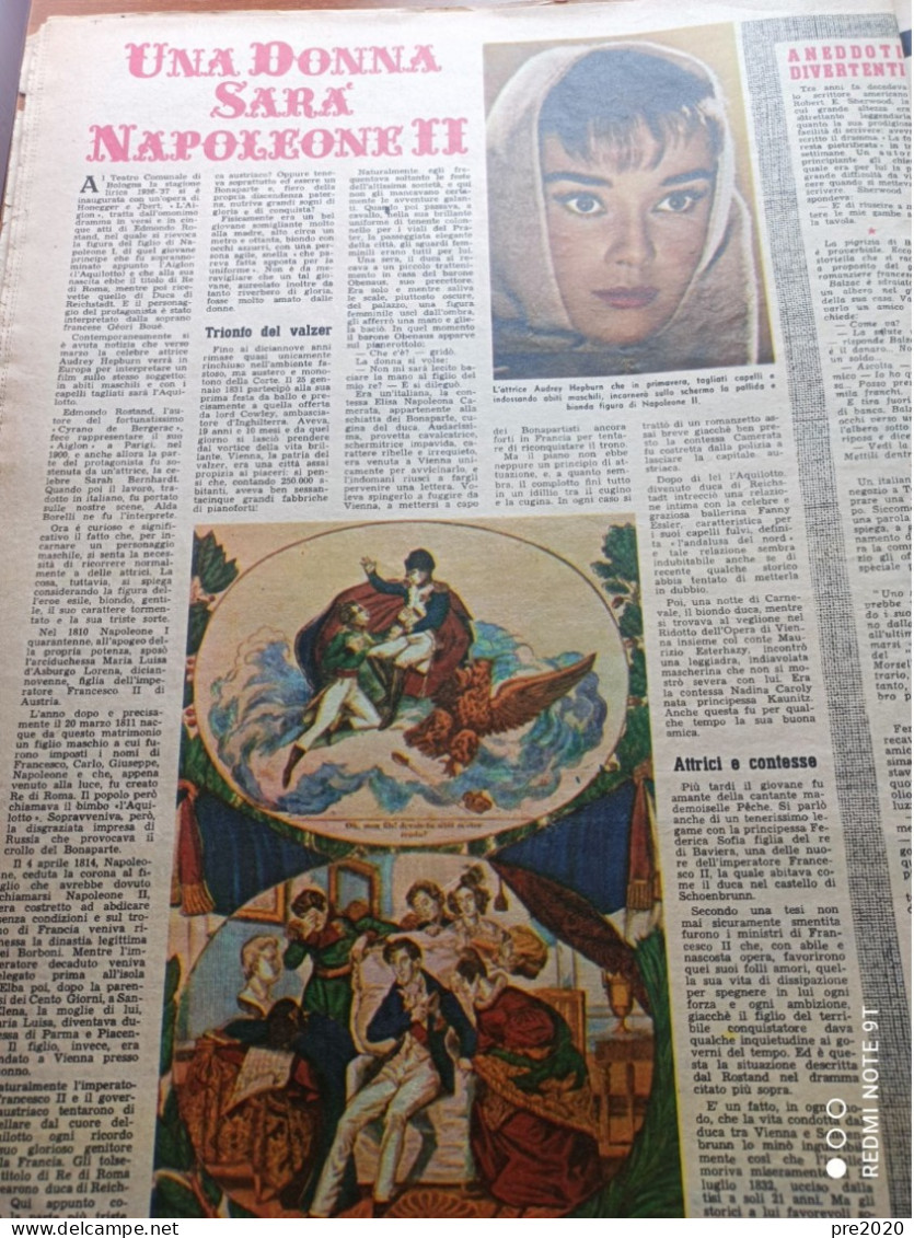 TRIBUNA ILLUSTRATA 1956 POZZUOLI AUDREY HEPBURN - Andere & Zonder Classificatie