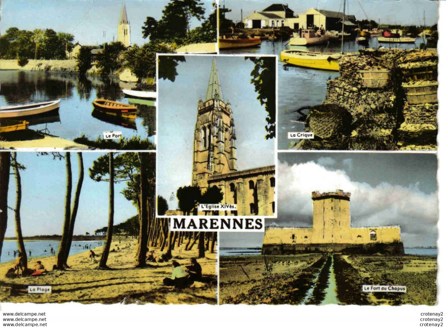 17 MARENNES Multivues Fort Du Chapus Port Plage Crique Eglise VOIR DOS Et Flamme En 1967 - Marennes