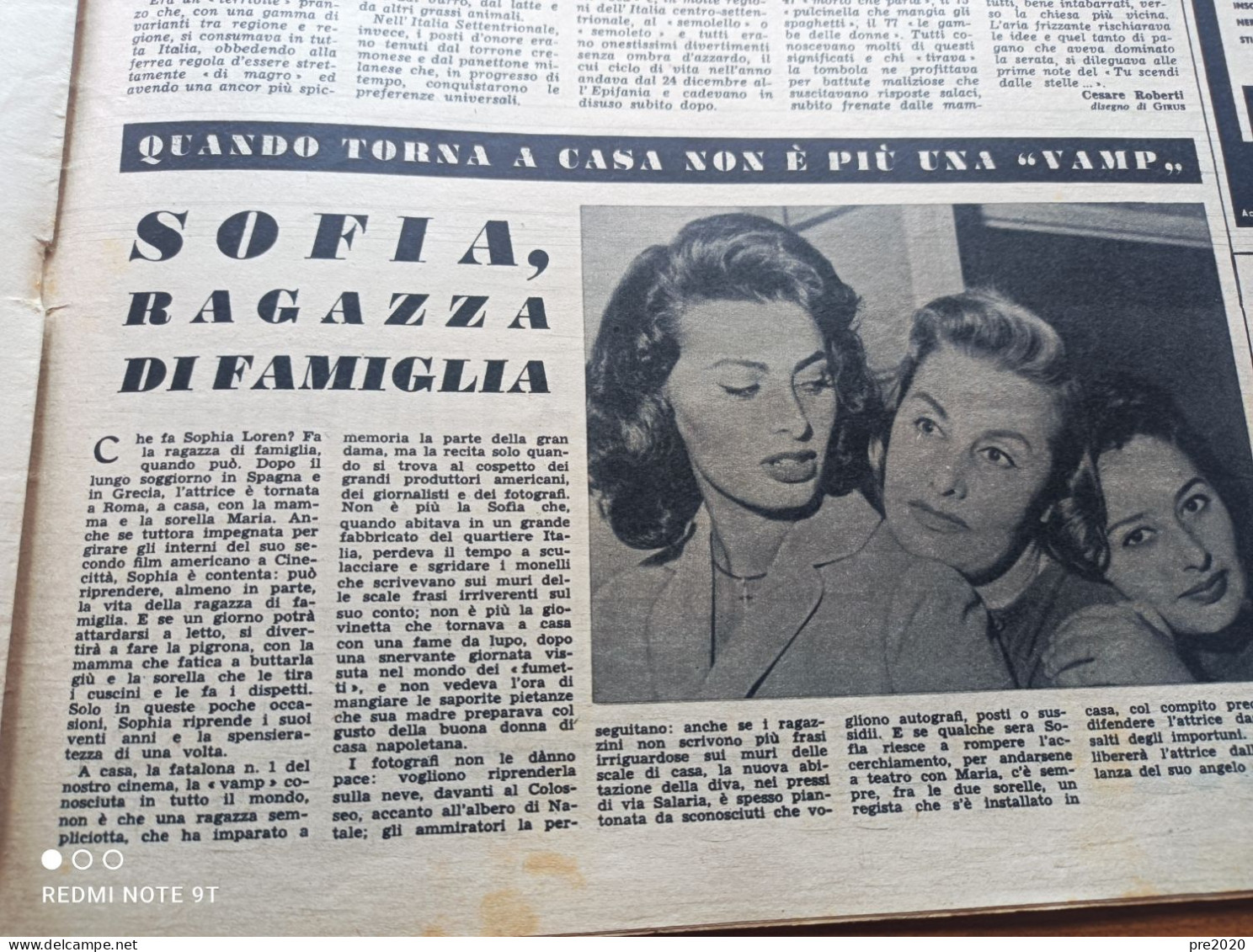 TRIBUNA ILLUSTRATA 1956 OROLOGI A CUCU’ SOFIA LOREN PALOMBARI SUB GENOVA - Andere & Zonder Classificatie