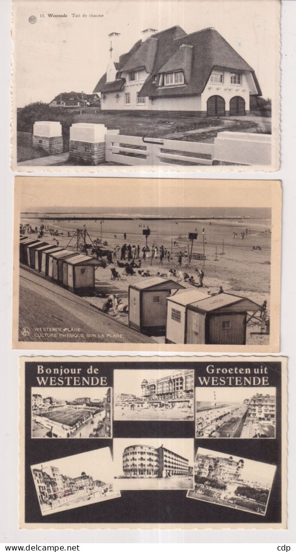 Lot 3 CPA Westende Différentes - Wenduine