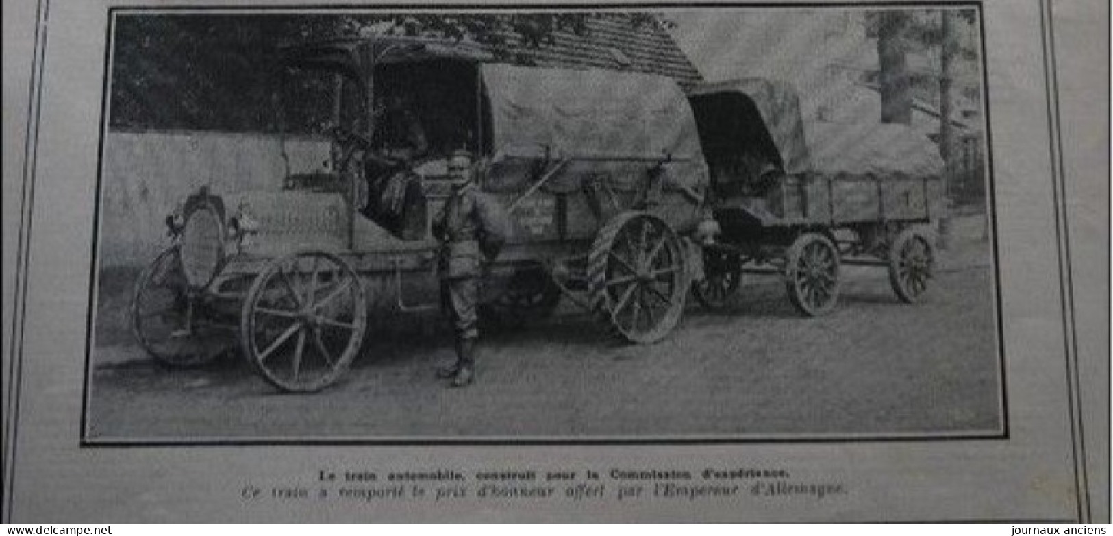 1906 AUTOMOBILE - L'AUTOMOBILE DE GUERRE EN ALLEMAGNE - LE TRAIN AUTOMOBILE - Revue " LA VIE AU GRAND AIR " - 1900 - 1949