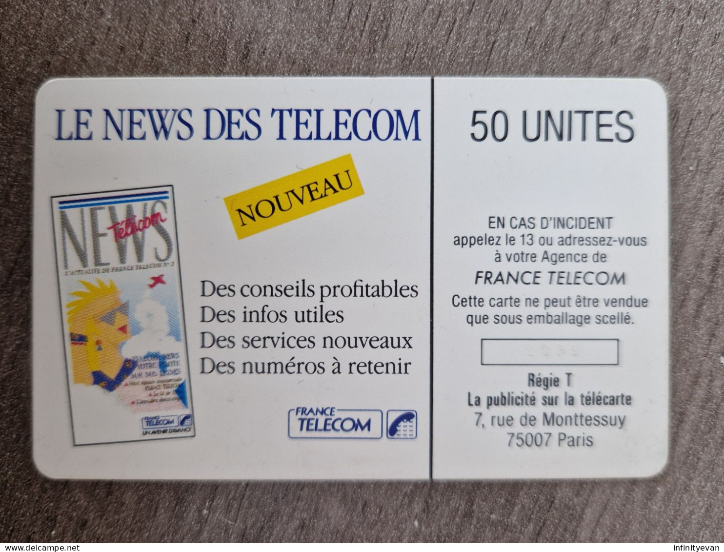 F80 - TELECARTE NEWS 50 SO2 - 1989