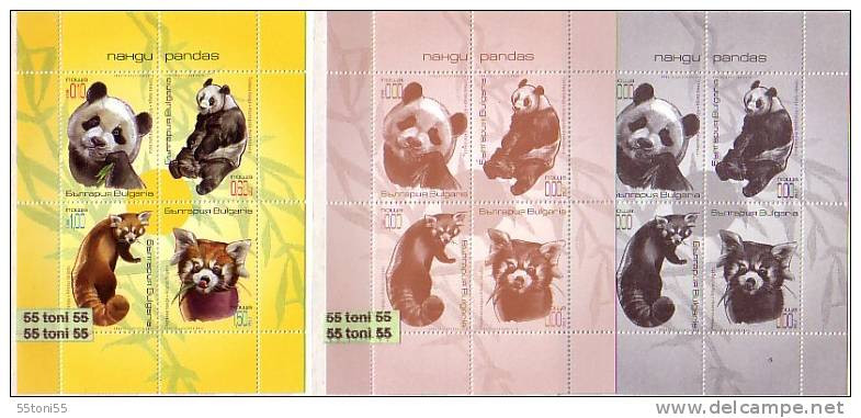 2010 Fauna  PANDA - PANDAS  S/S+ 2 S/S Issue Missing Value- MNH Bulgaria / Bulgarie - Unused Stamps