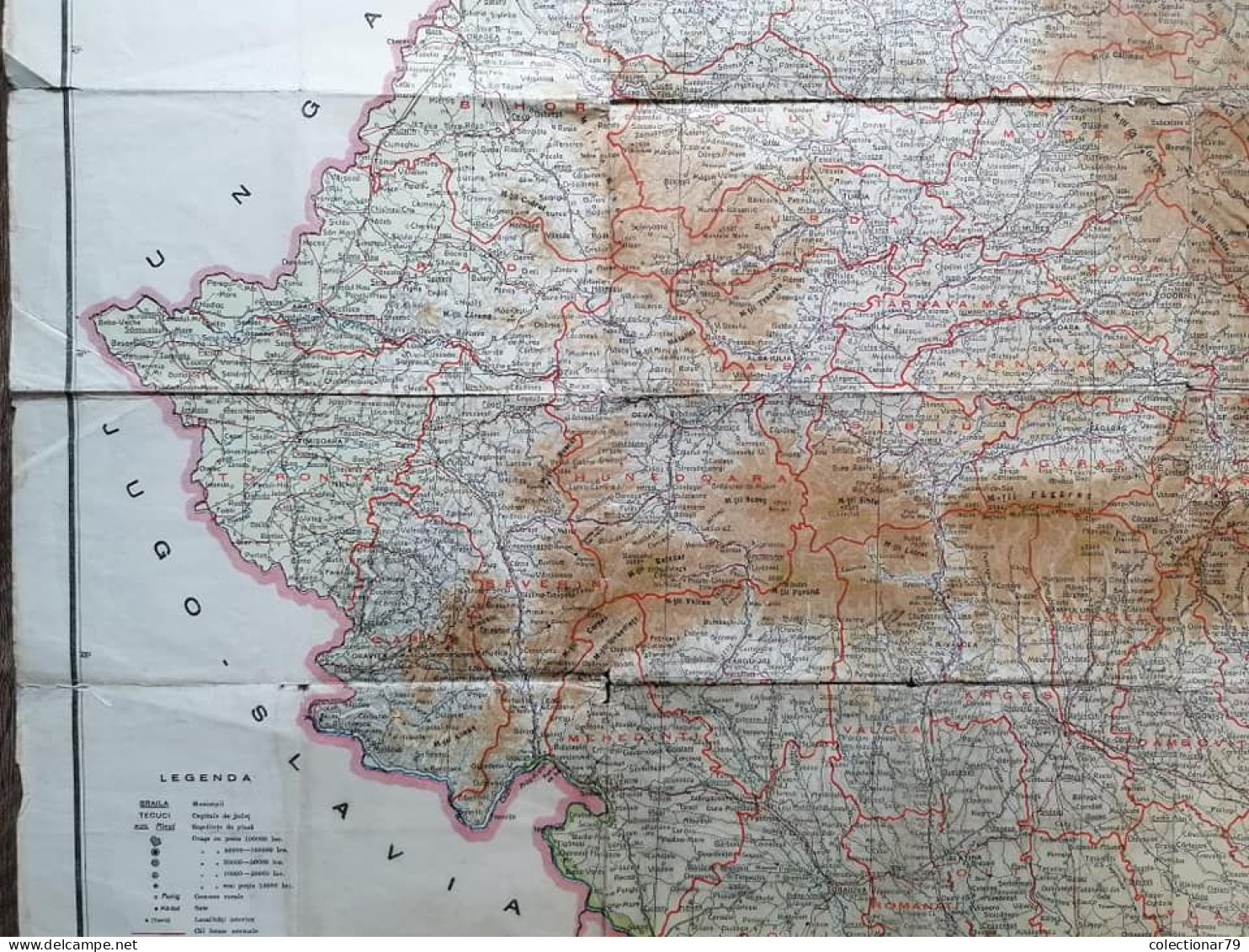 Romania Harta Romaniei Mari Intocmita De Lt. Stotz Alfred - Carte Geographique