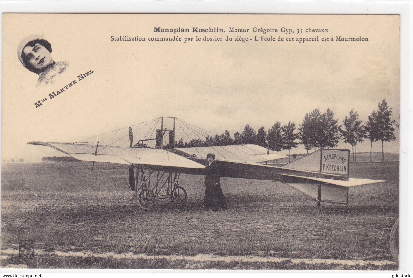 Monoplan Koechlin, Moteur Grégoire Gyp, 35 Chevaux - Stabilisation Commandée Par Le Dossier Du Siège ; L'Ecole........ - ....-1914: Precursors