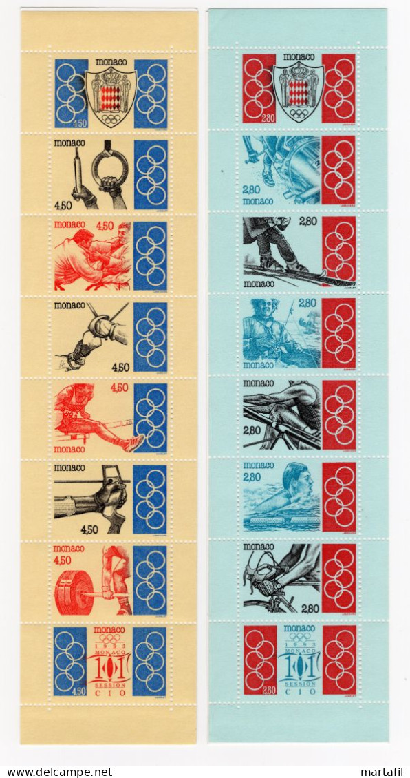 1993 MONACO L1888/L1896 MNH ** 101° Sess. Comitato Olimpico Internazionale, Discipline Olimpiche - Postzegelboekjes