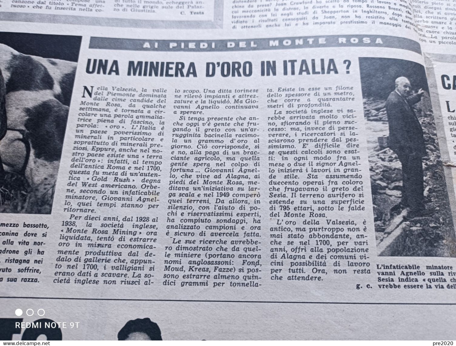 TRIBUNA ILLUSTRATA 1956 MARIO LANZA TENORE VALSESIA MONTERANO - Sonstige & Ohne Zuordnung