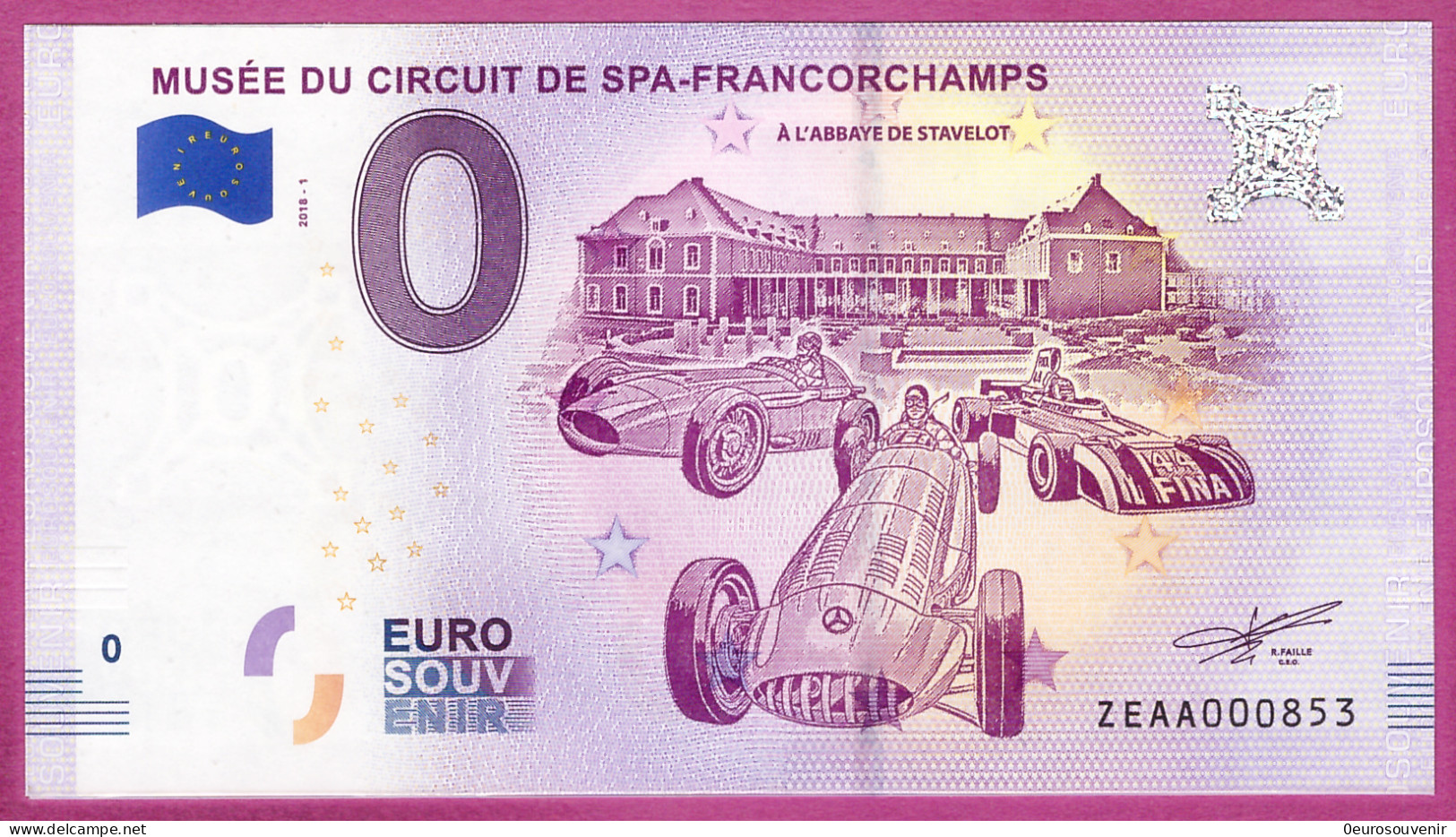 0-Euro ZEAA 2018-1 MUSÉE DU CIRCUIT DE SPA-FRANCORCHAMPS - Pruebas Privadas