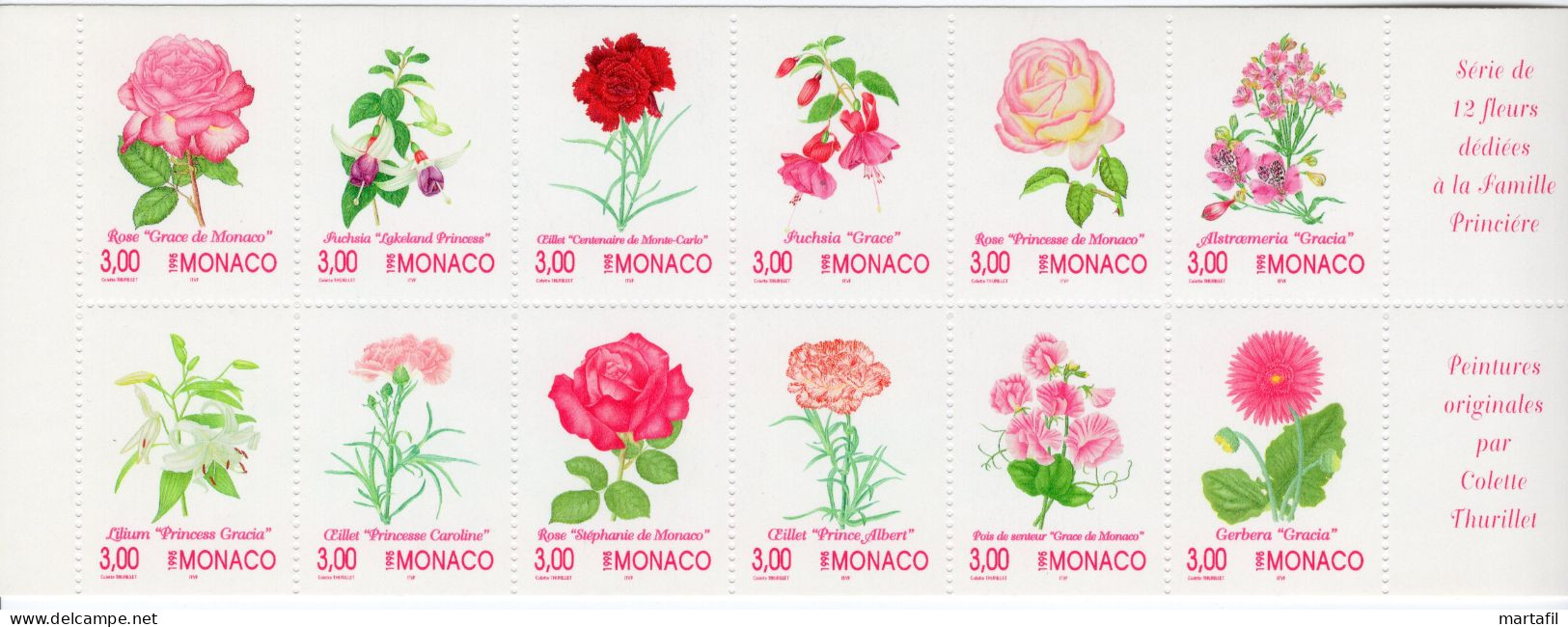 1995 MONACO L2020 MNH ** Flora, Fiori Dipinti Da Colette Thurillet - Libretti