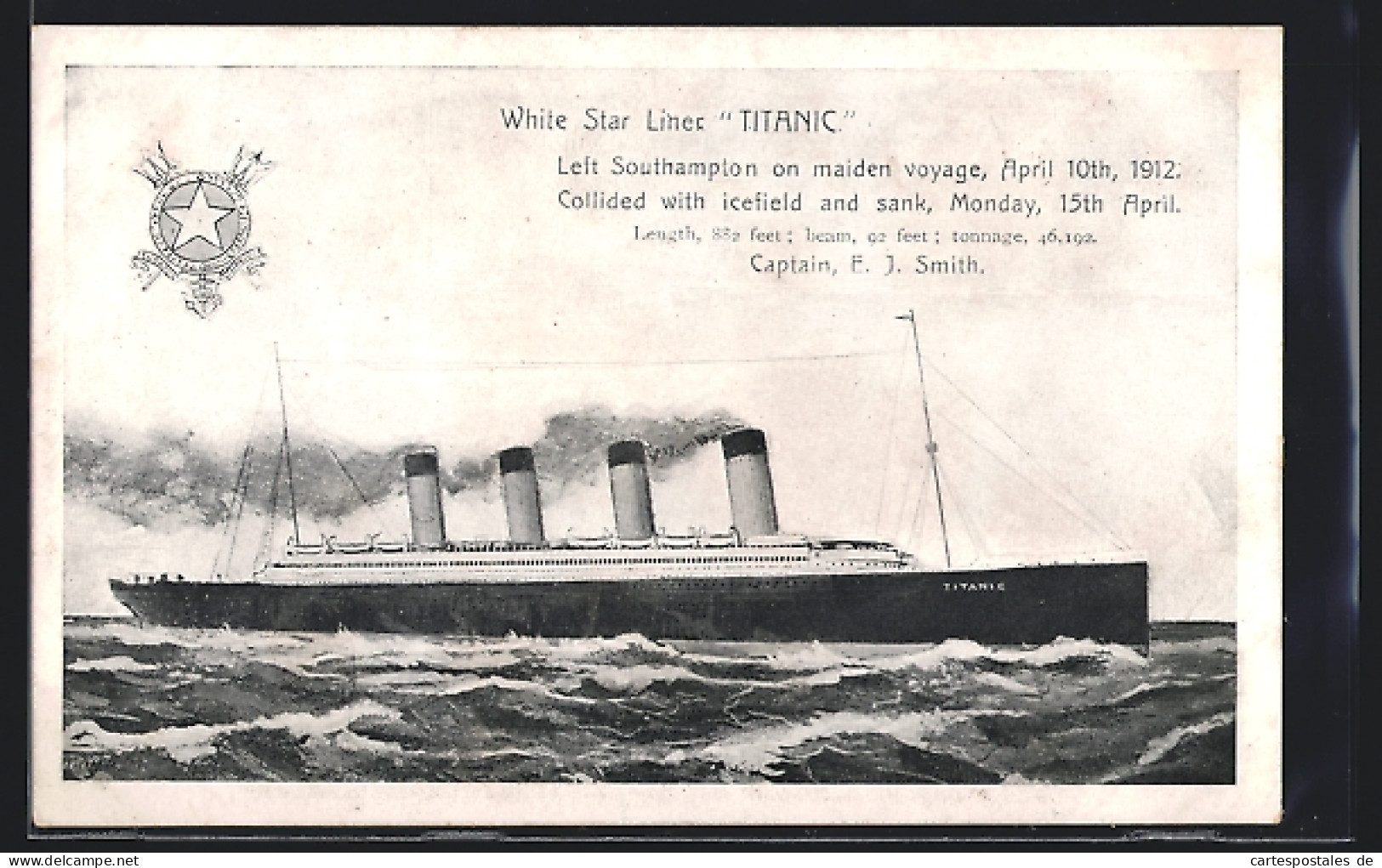 AK Passagierschiff Titanic Der White Star Line, Gesunken Am 15.04.1912  - Passagiersschepen