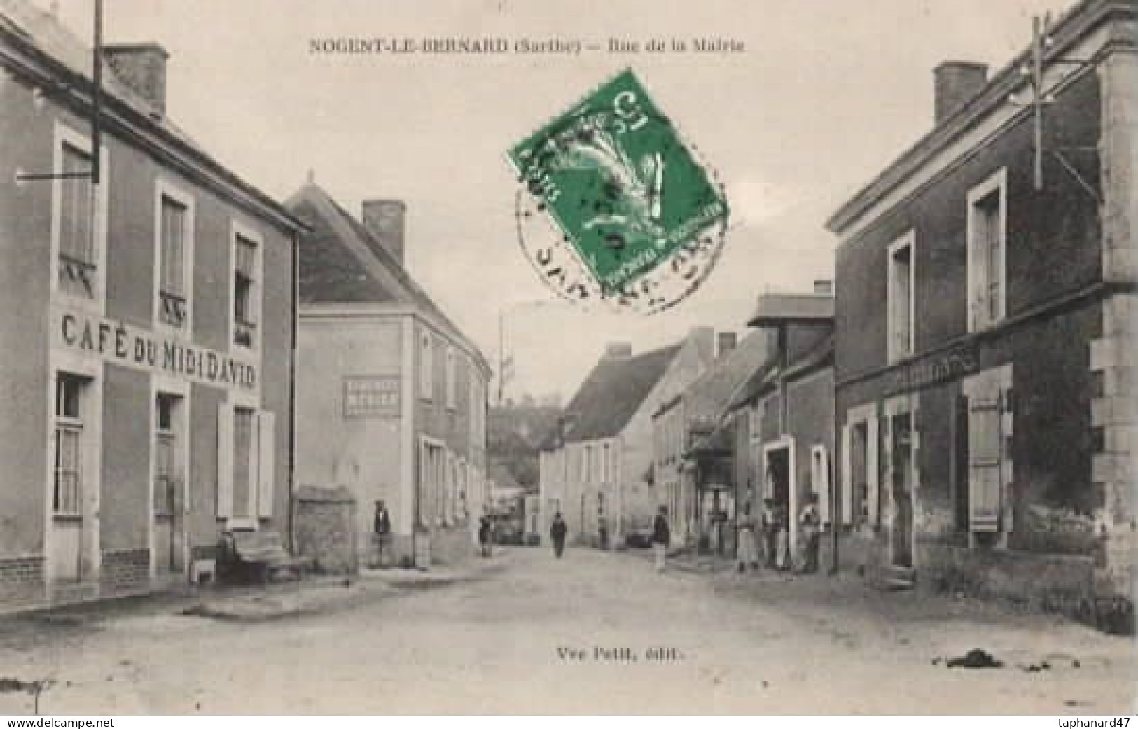 . 72 . NOGENT-LE-BERNARD . Rue De La Mairie . Petit Animation . "Café Du Midi D'Avide" . - Other & Unclassified