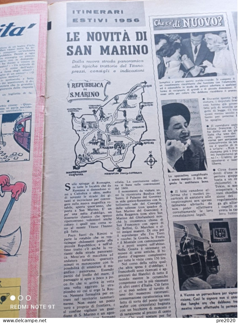 TRIBUNA ILLUSTRATA 1956 MALTA MARILYN MONROE ARCUMEGGIA CASTELLARANO ACQUI SAN MARINO - Sonstige & Ohne Zuordnung