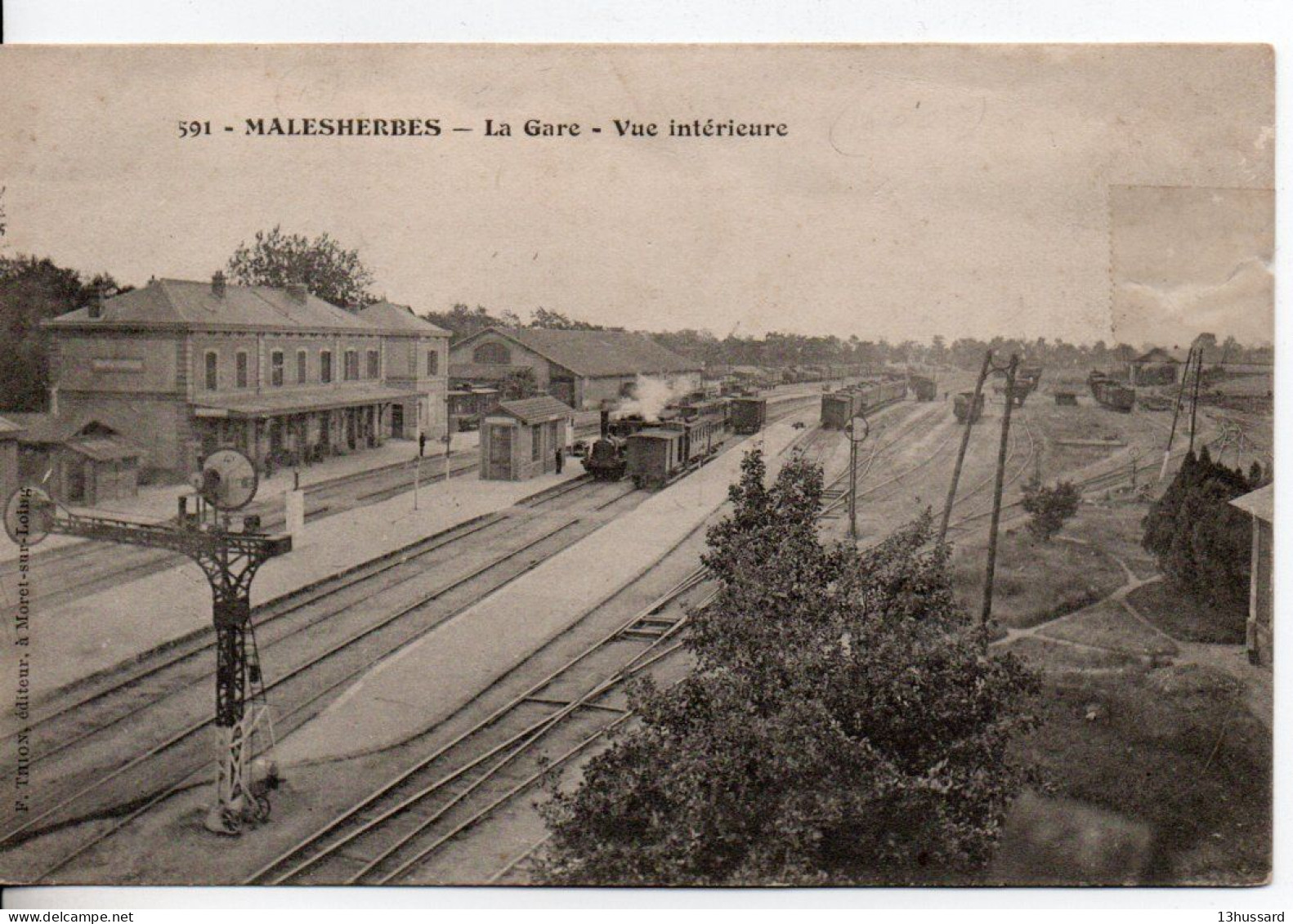 Carte Postale Ancienne Malesherbes - La Gare. Vue Intérieure - Chemin De Fer - Malesherbes