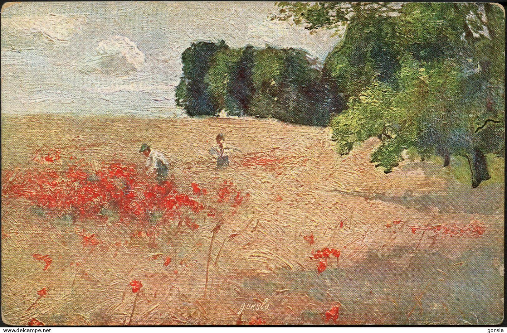 TRAVAUX AUX CHAMPS 1910 - Pittura & Quadri