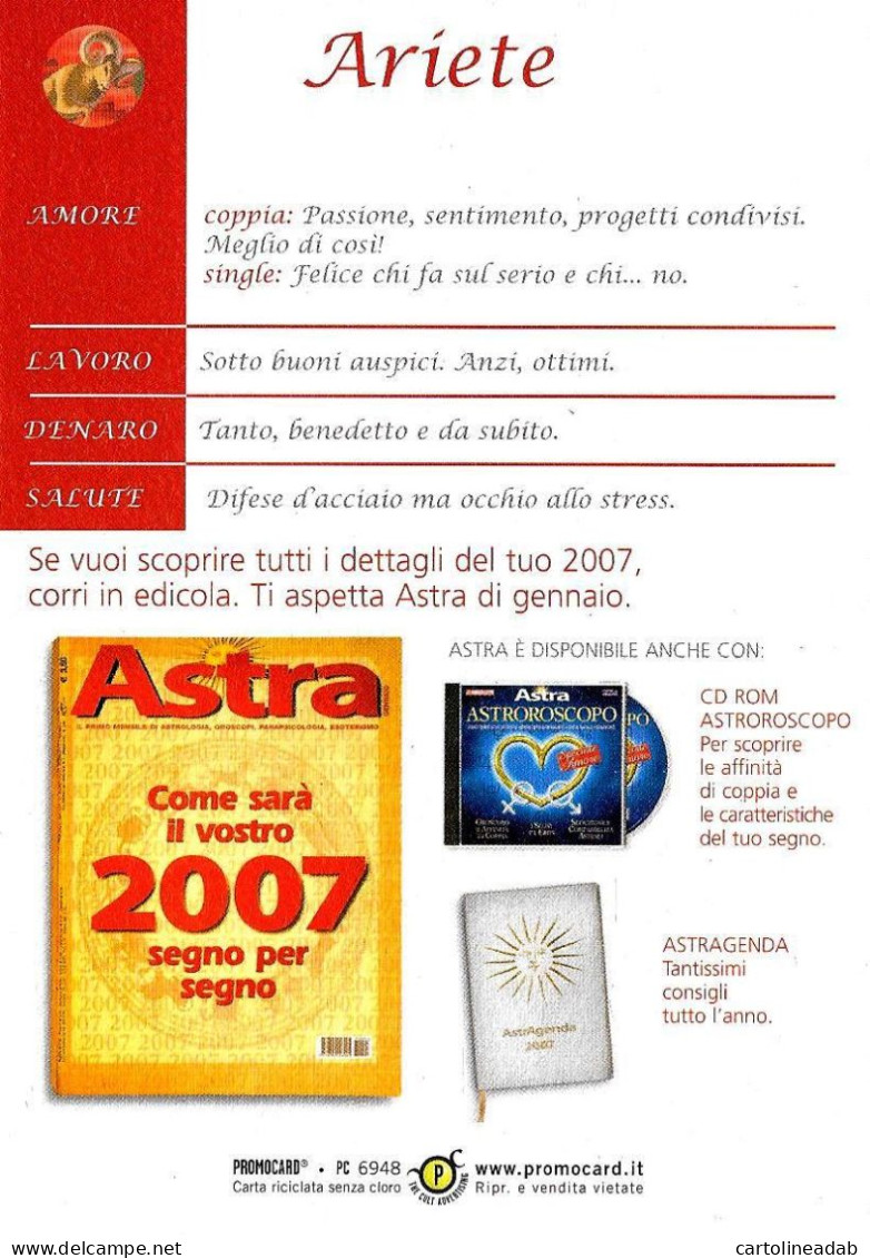 [MD9409] CPM - ASTRA SEGNI ZODIACALI - ARIETE - PROMOCARD 6948 - PERFETTA - Non Viaggiata - Astrologia