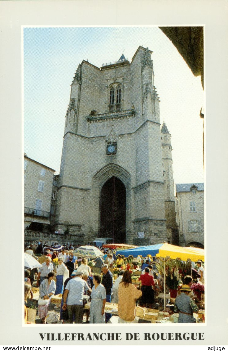 CPM12- VILLEFRANCHE-DE-ROUERGUE - Jour De Marché Place De La Collégiale * 2 Scans - Villefranche De Rouergue