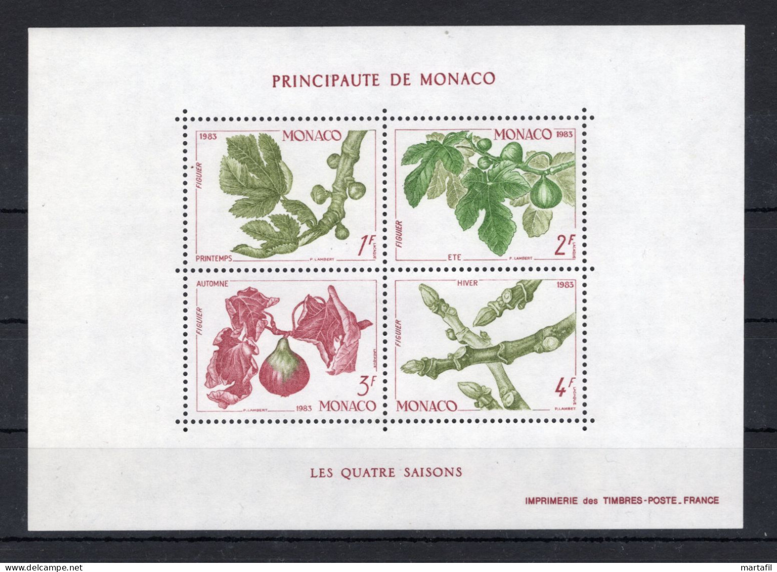 1983 MONACO BF 24 MNH ** Le 4 Stagioni - Blocks & Sheetlets