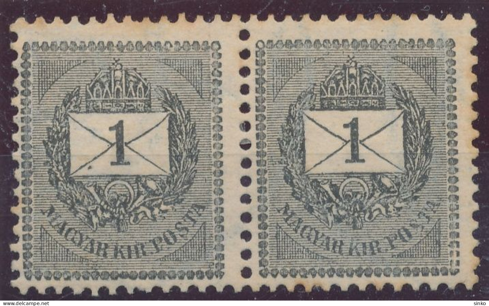 1898. Black Number Krajcar 1kr Stamp Pair - ...-1867 Prephilately