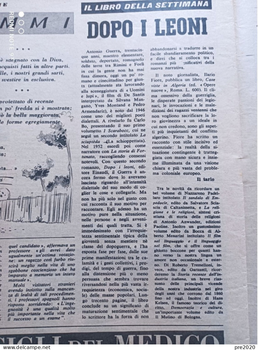 TRIBUNA ILLUSTRATA 1956 GIOVANNI PAPINI TONINO GUERRA SANTARCANGELO DI ROMAGNA - Otros & Sin Clasificación