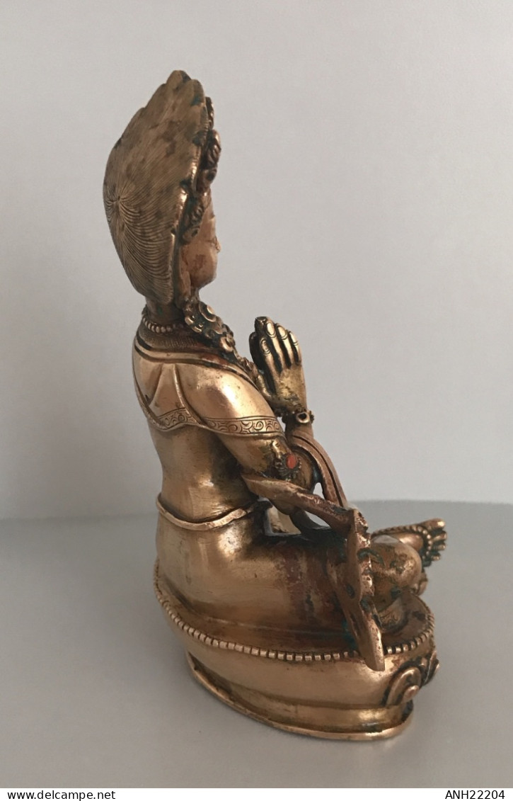 Magnifique Statuette De Bodhissatva Guan Yin En Position De Añjali-mudrã. Tibet - Népal, 1ère Moitié 20ème Siècle - Arte Asiatica