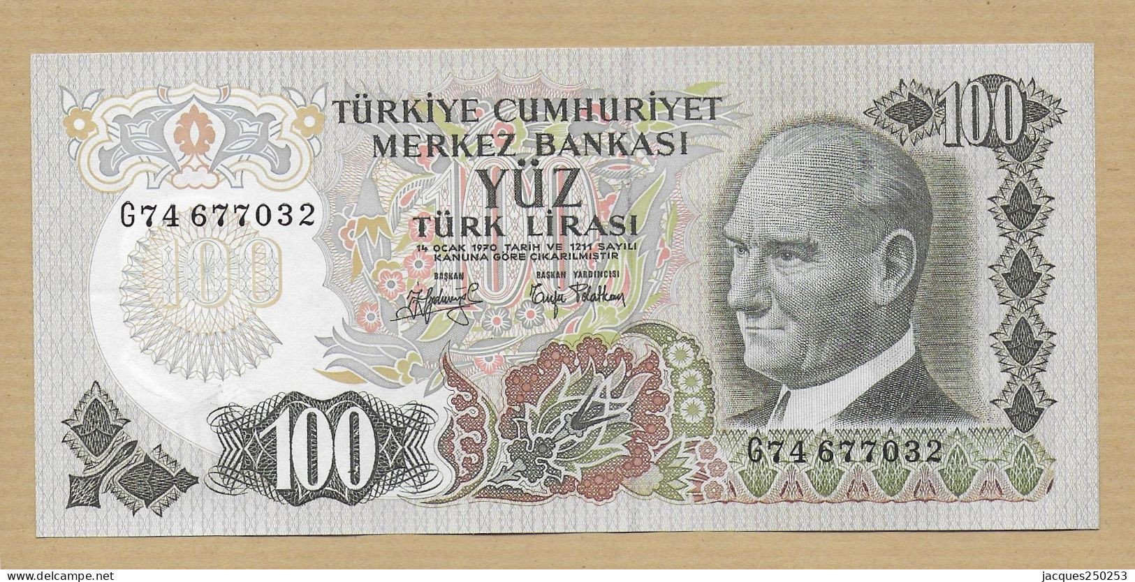 100 YUZ TURK LIRASI TURQUIE NEUF - Turquia