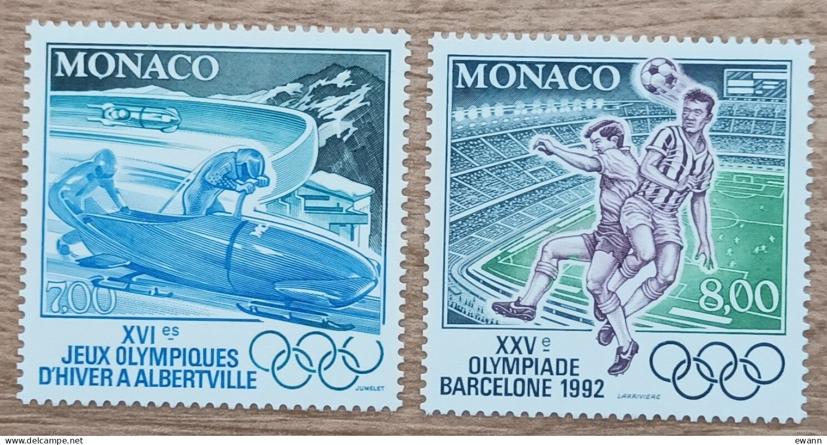 Monaco - YT N°1811, 1812 - Jeux Olympiques - 1992 - Neuf - Nuevos