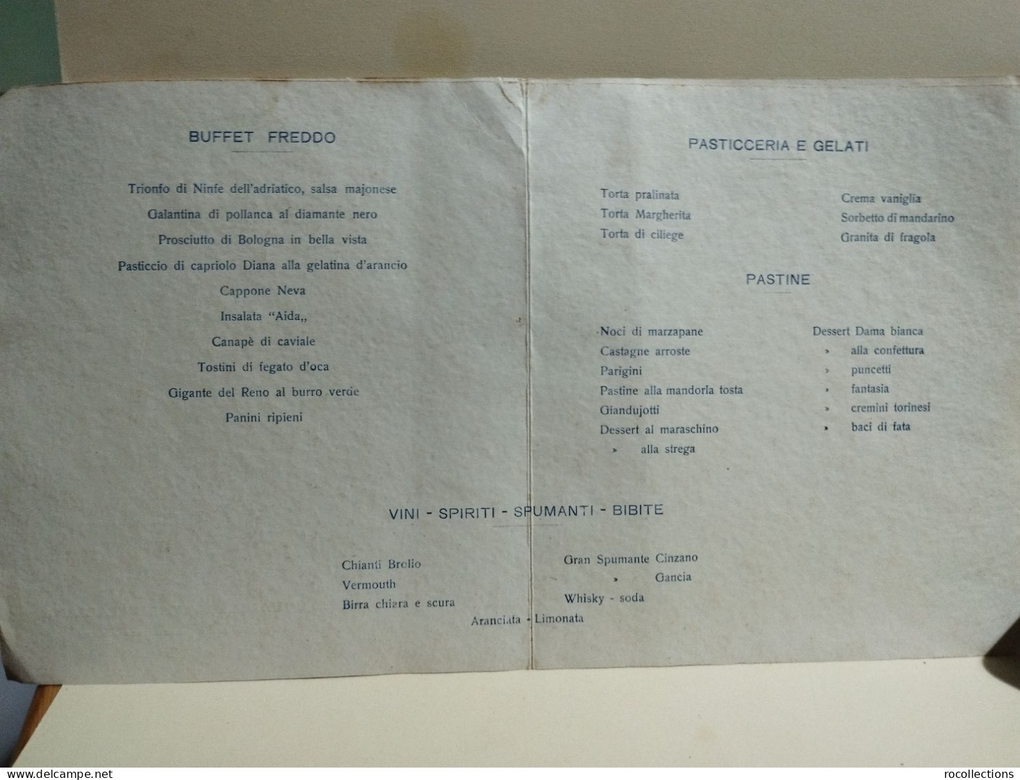 Italia Menù 2. Squadra Navale Italiana. Alessandria, 6 Marzo 1933 - Menus