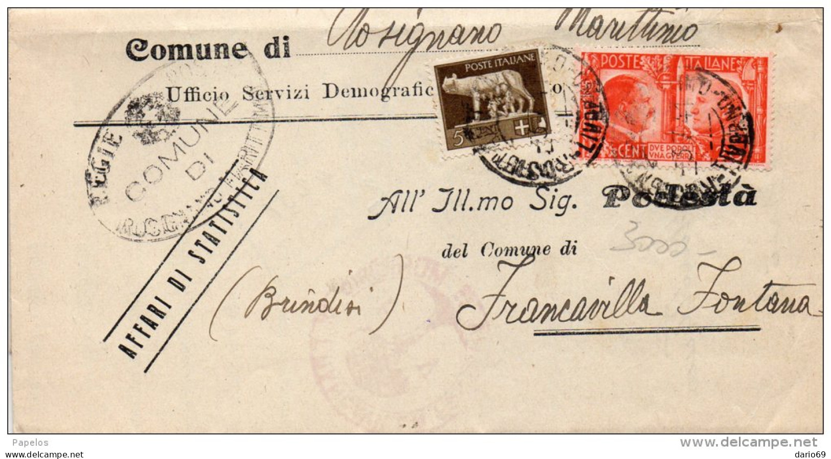1941  LETTERA   CON ANNULLO Rosignano Marittimo LIVORNO - Storia Postale