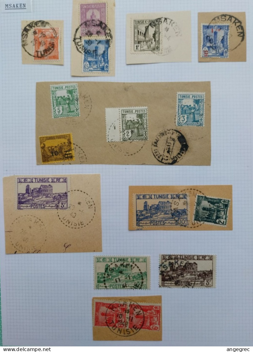 Tunisie Lot Timbre Oblitération Choisies Msaken Colis Postaux Cachet Perlé à Voir - Used Stamps