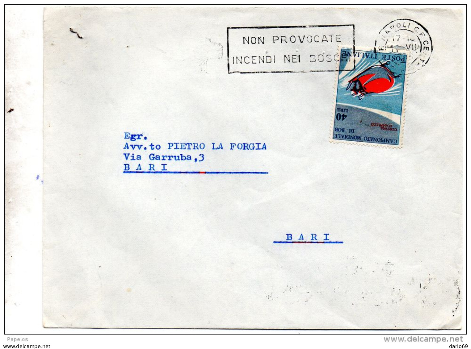 1966  LETTERA CON ANNULLO  NAPOLI + TARGHETTA - 1961-70: Storia Postale