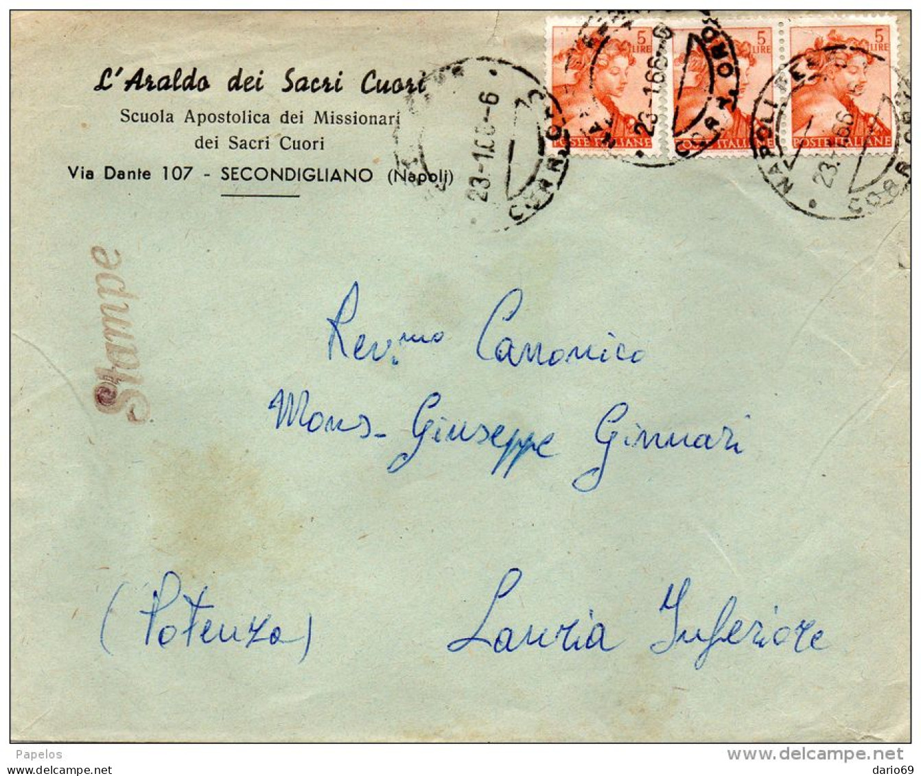 1966  LETTERA  CON ANNULLO NAPOLI - 1961-70: Poststempel