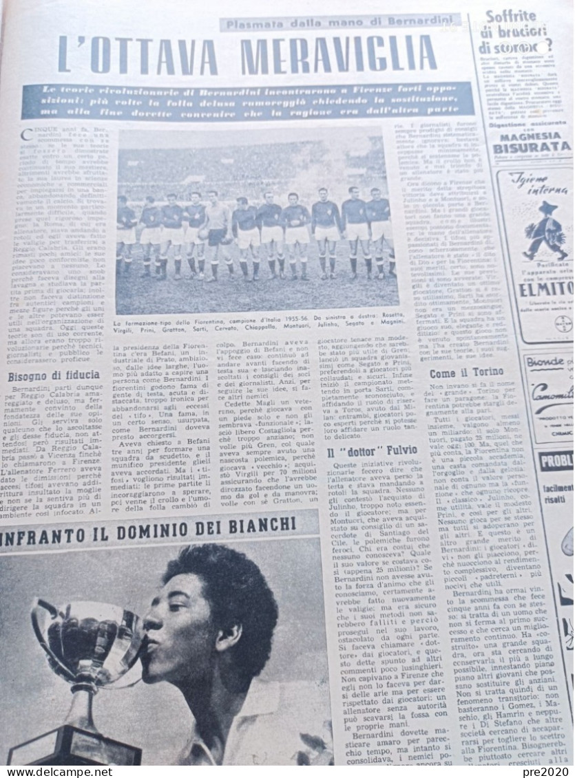 TRIBUNA ILLUSTRATA 1956 TREMESTIERI GLI ARDITI DEL MARE MAS FIORENTINA CALCIO - Altri & Non Classificati