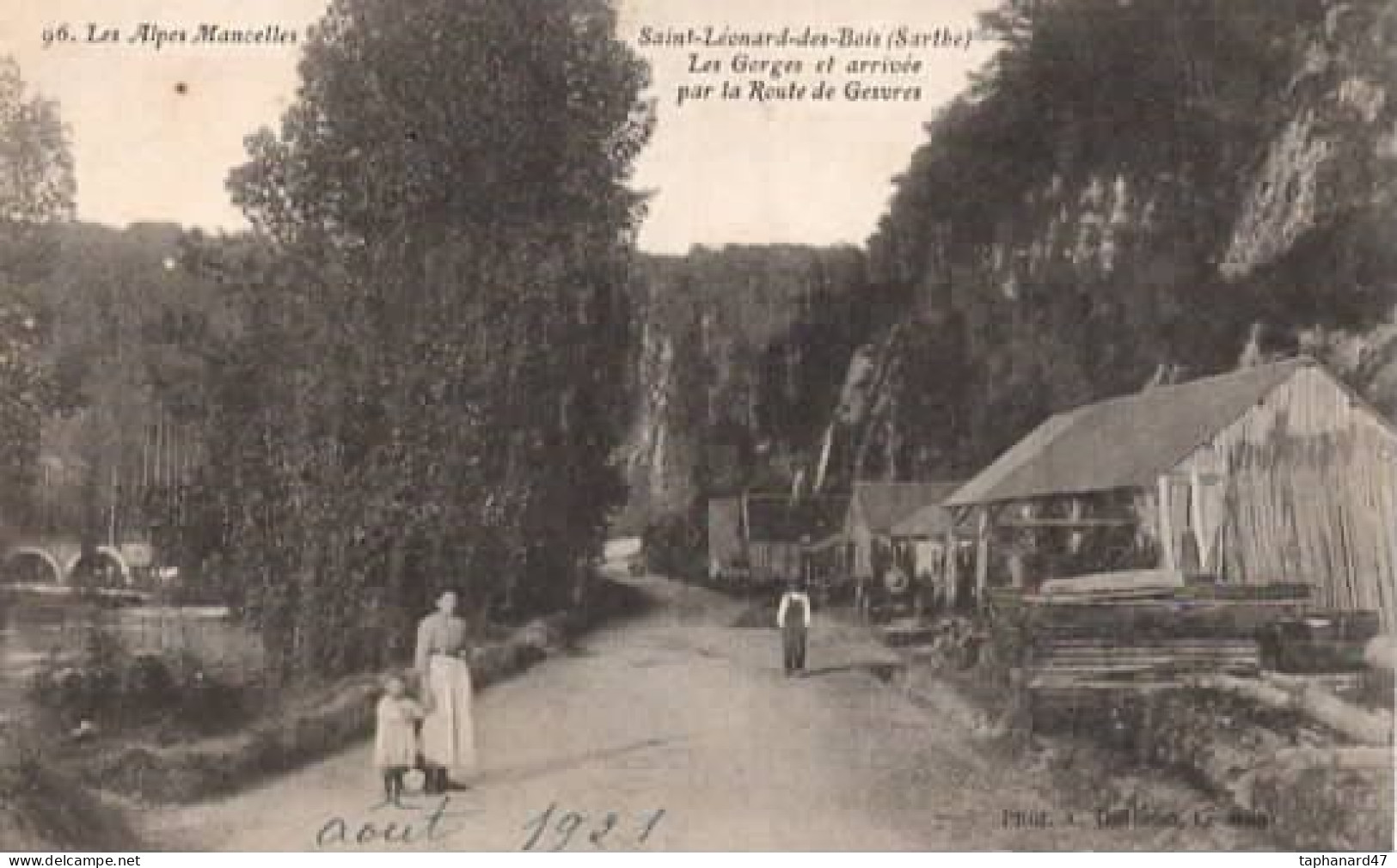 . 72 . ST-LÉONARD-des-BOIS . La Gorges Et Arivée Par La Route De Gesvres . Scierie . - Saint Leonard Des Bois