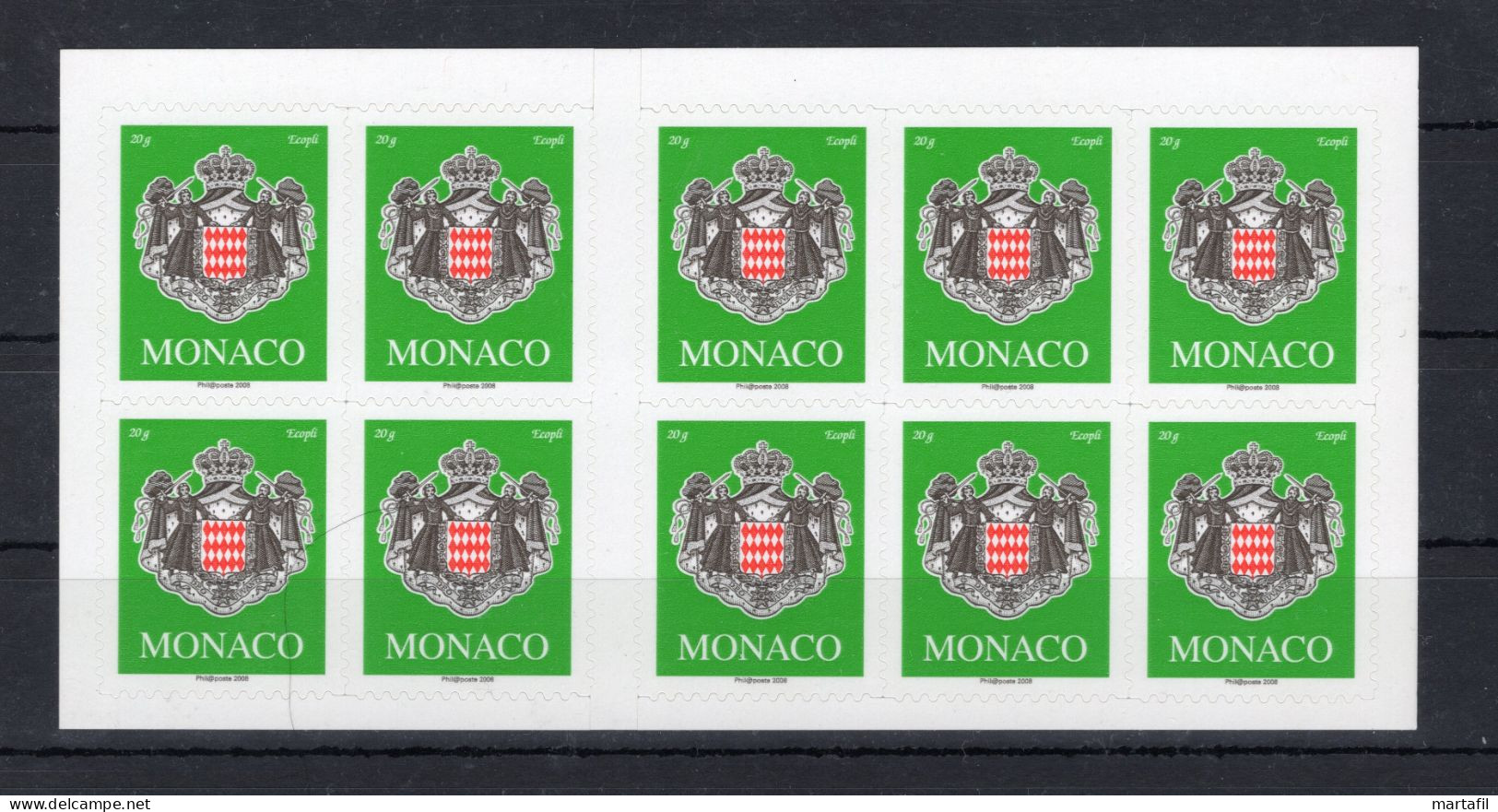 2007 (millesimo 2008 Philaposte) MONACO L2619a MNH ** Stemma Del Principato, RARO - Libretti